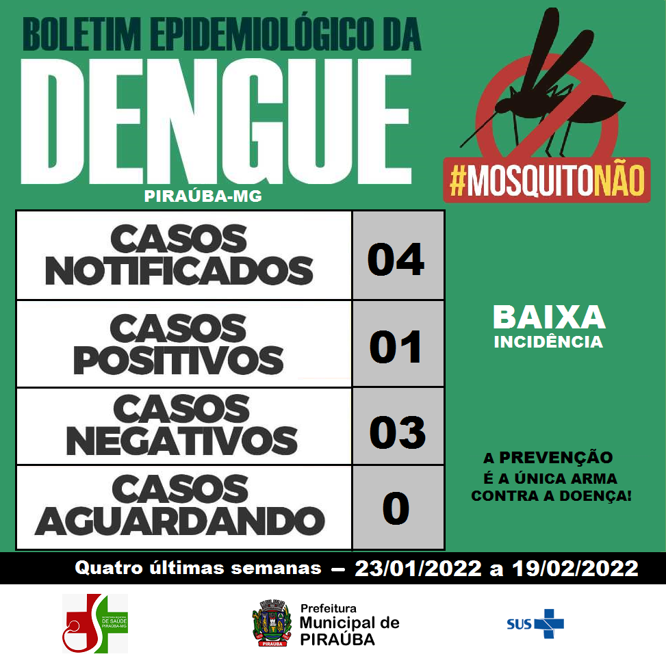 Boletim Epidemiológico da Dengue em Piraúba