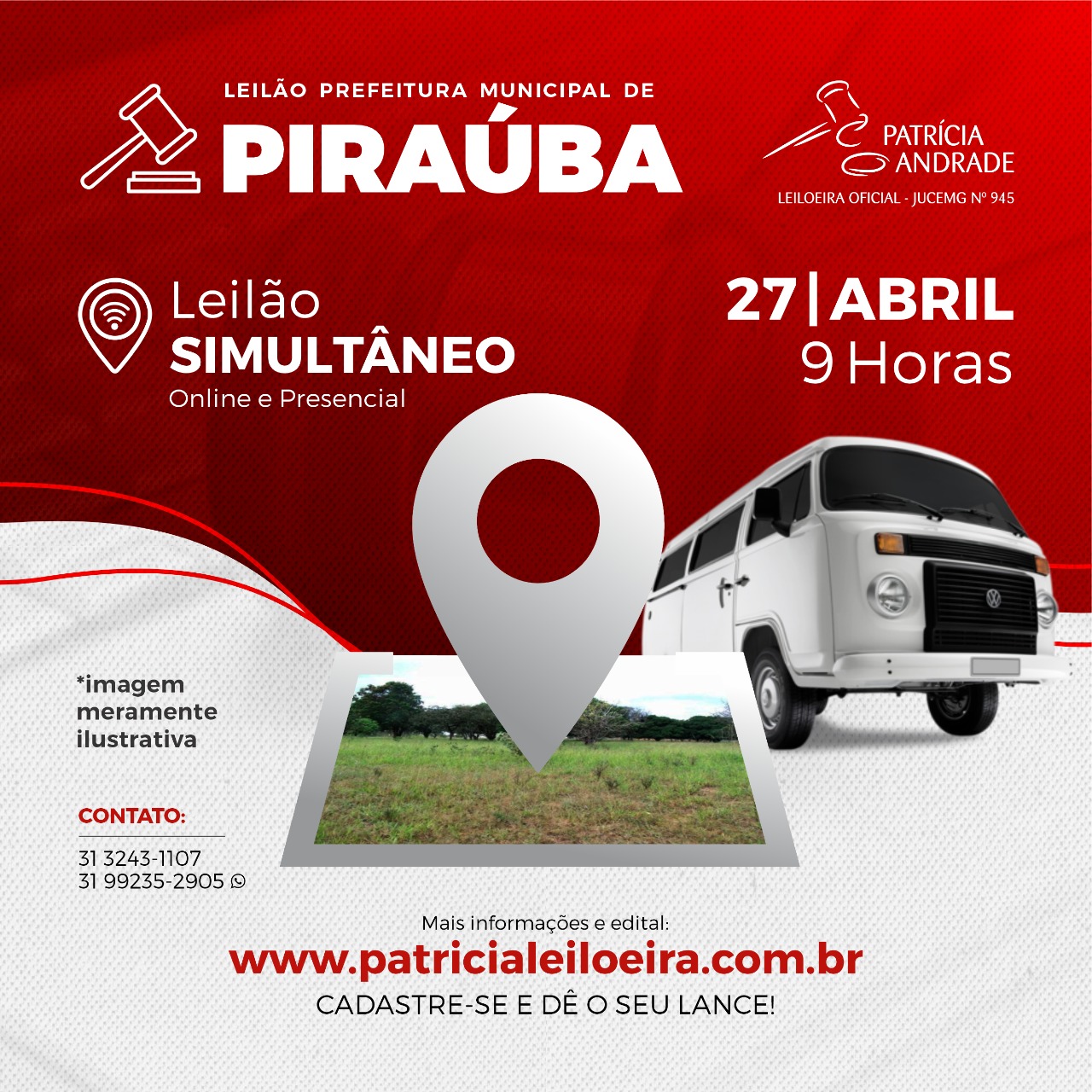 LEILÃO DA PREFEITURA MUNICIPAL DE PIRAUBA 