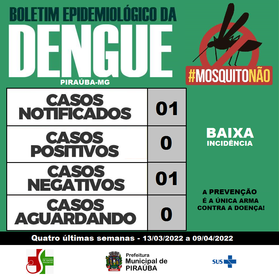 Boletim Epidemiológico da Dengue em Piraúba.