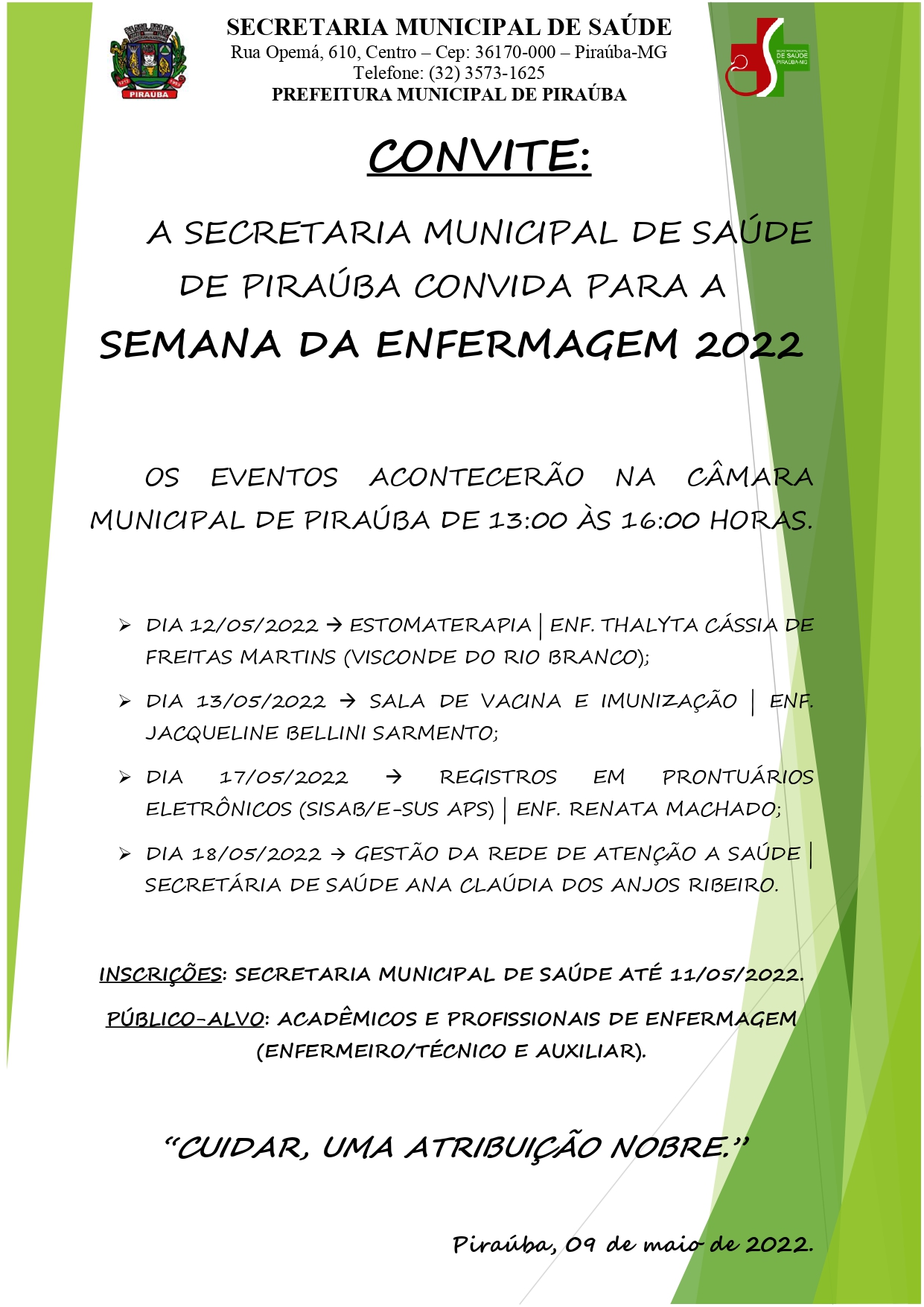 SEMANA DA ENFERMAGEM 2022 | SECRETARIA MUNICIPAL DE SAÚDE