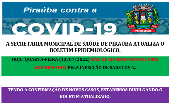 BOLETIM EPIDEMIOLÓGICO DE COVID-19 (13/07/2022)
